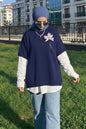 Oversized Ribbed Knit Sweater | Navy Blue – NEOMODEST product image 1