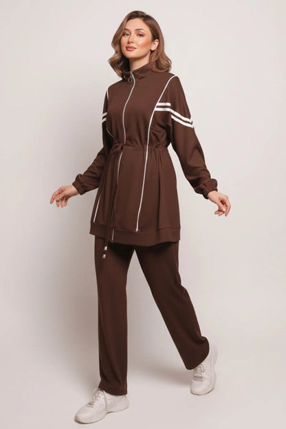 Oyisho Two-piece Set | Brown – NEOMODEST product image 2