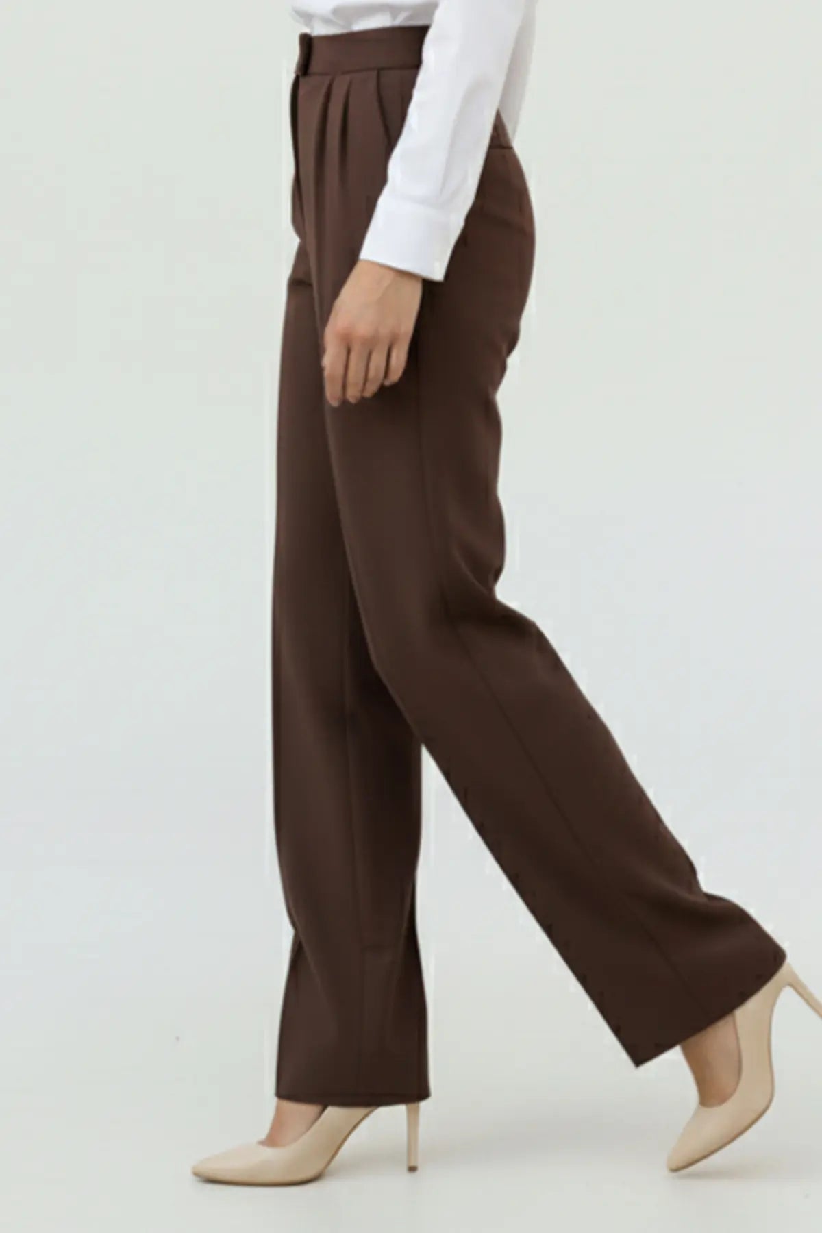 Palazzo Pants With Pockets | Brown – NEOMODEST product image 3