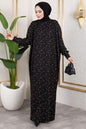 Patterned Crepe Dress | Black – NEOMODEST, image 1
