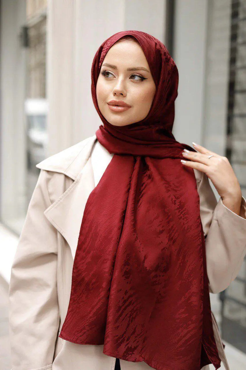 Mec Patterned Silky Jacquard Shawl