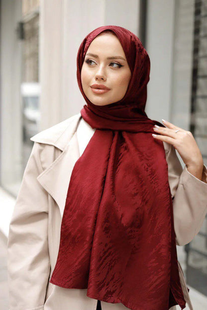 Mec Patterned Silky Jacquard Shawl