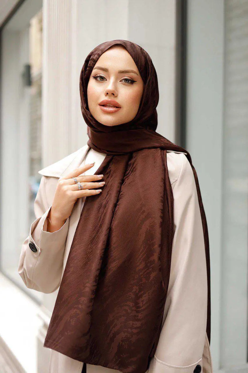 Mec Patterned Silky Jacquard Shawl