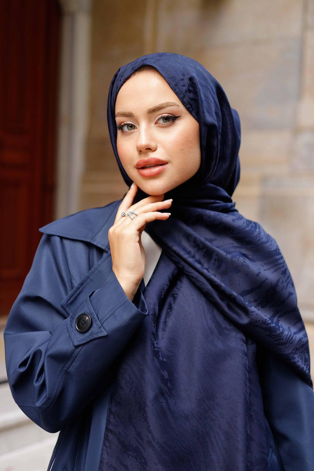 Mec Patterned Silky Jacquard Shawl