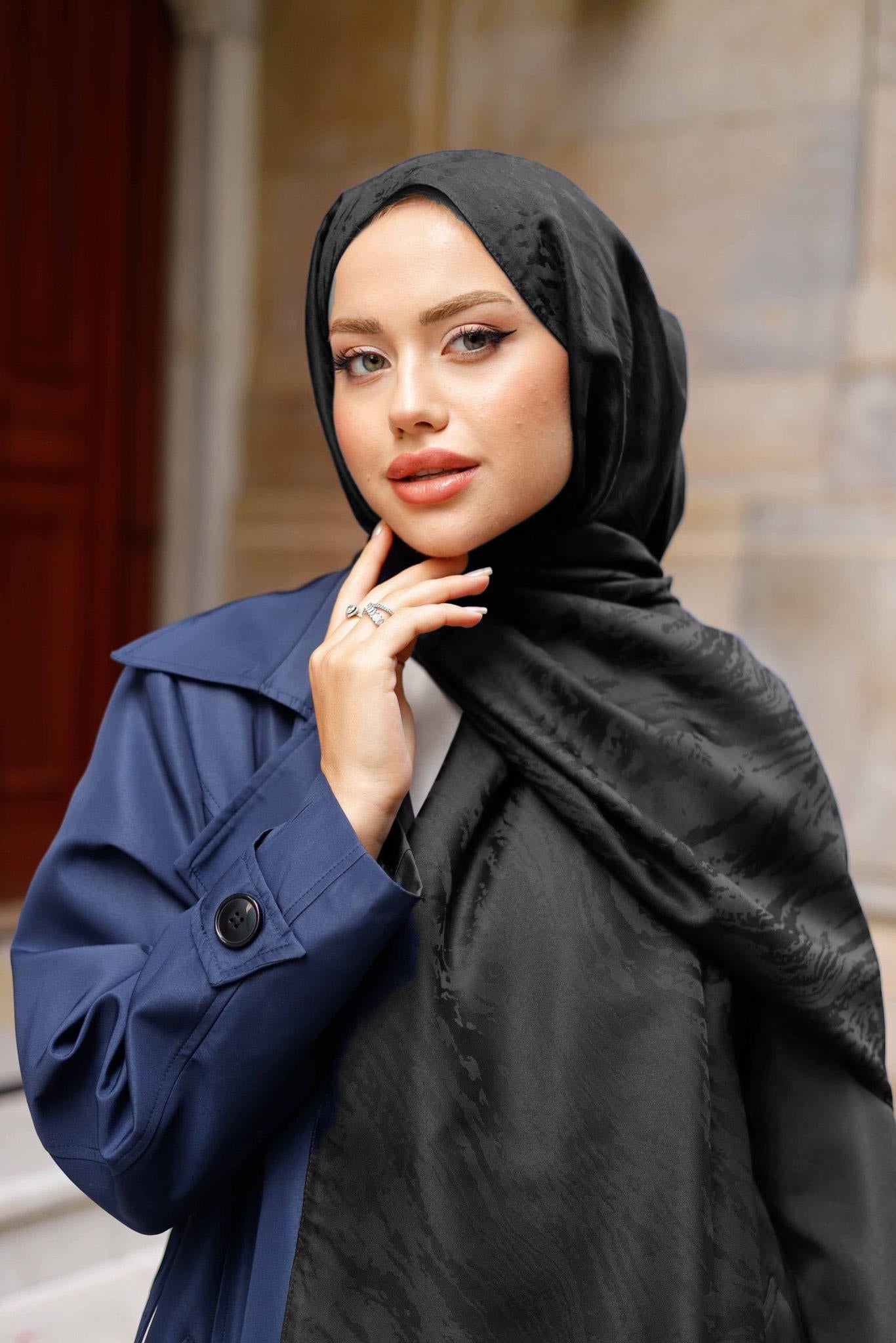 Mec Patterned Silky Jacquard Shawl