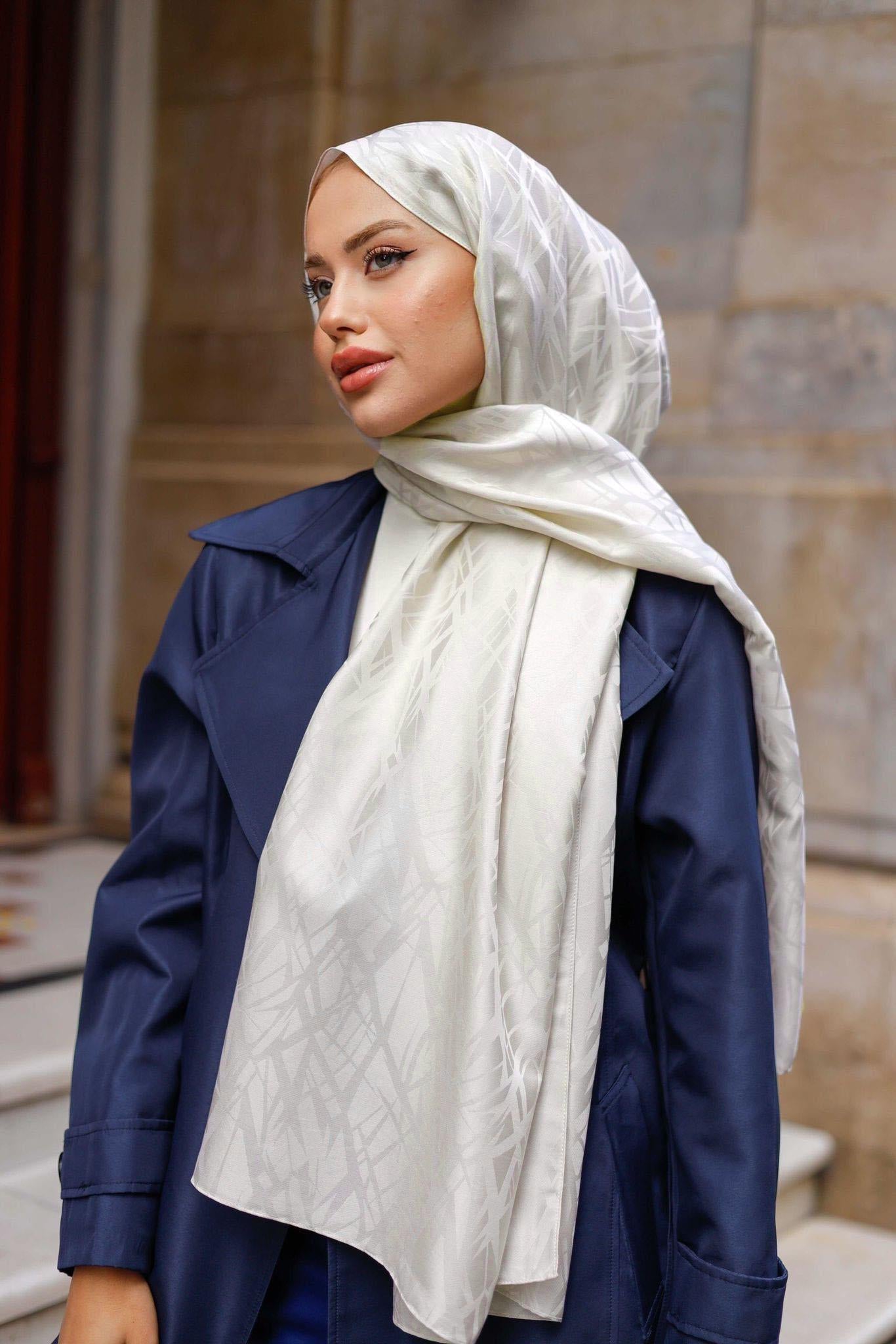 Mec Patterned Silky Jacquard Shawl