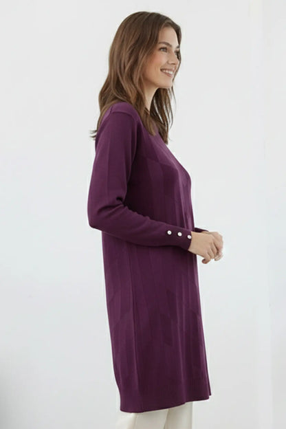 Patterned Tunic | Plum – NEOMODEST product image 2