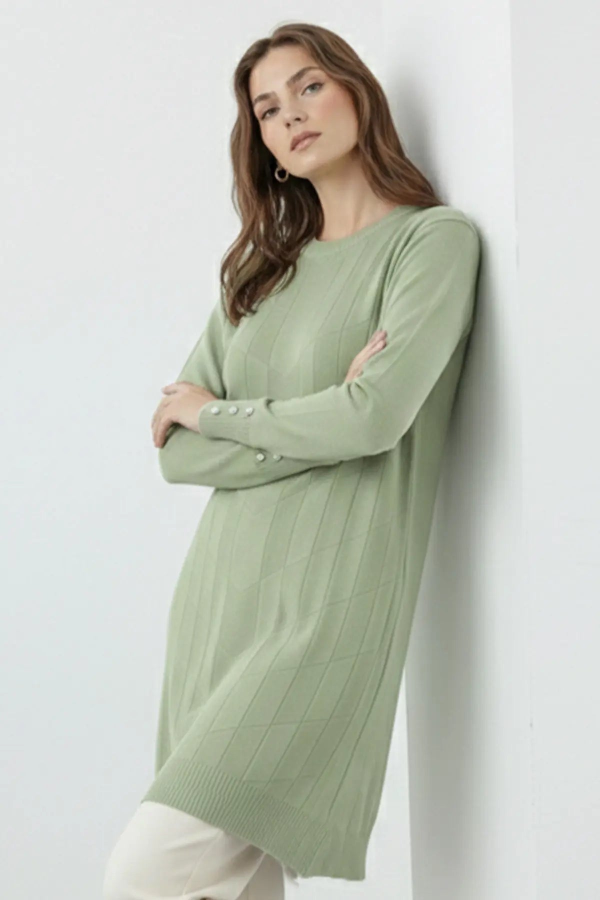Patterned Tunic | Green – NEOMODEST product image 2