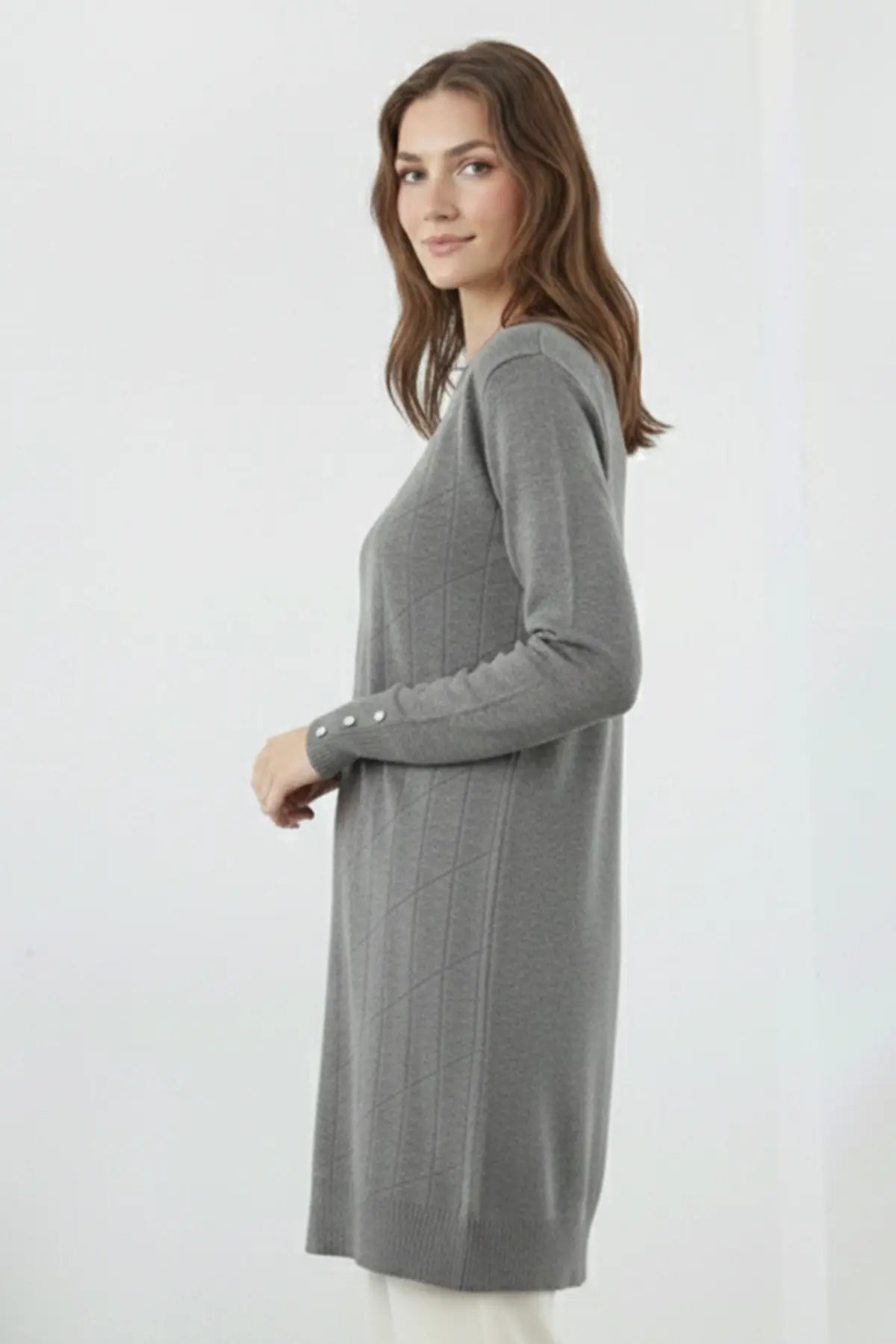 Patterned Tunic | Grey – NEOMODEST product image 3
