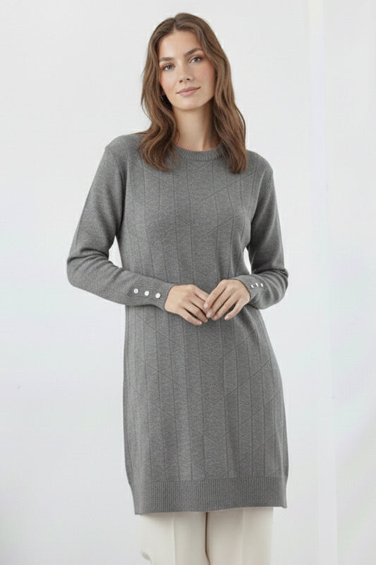 Patterned Tunic | Grey – NEOMODEST product image 1