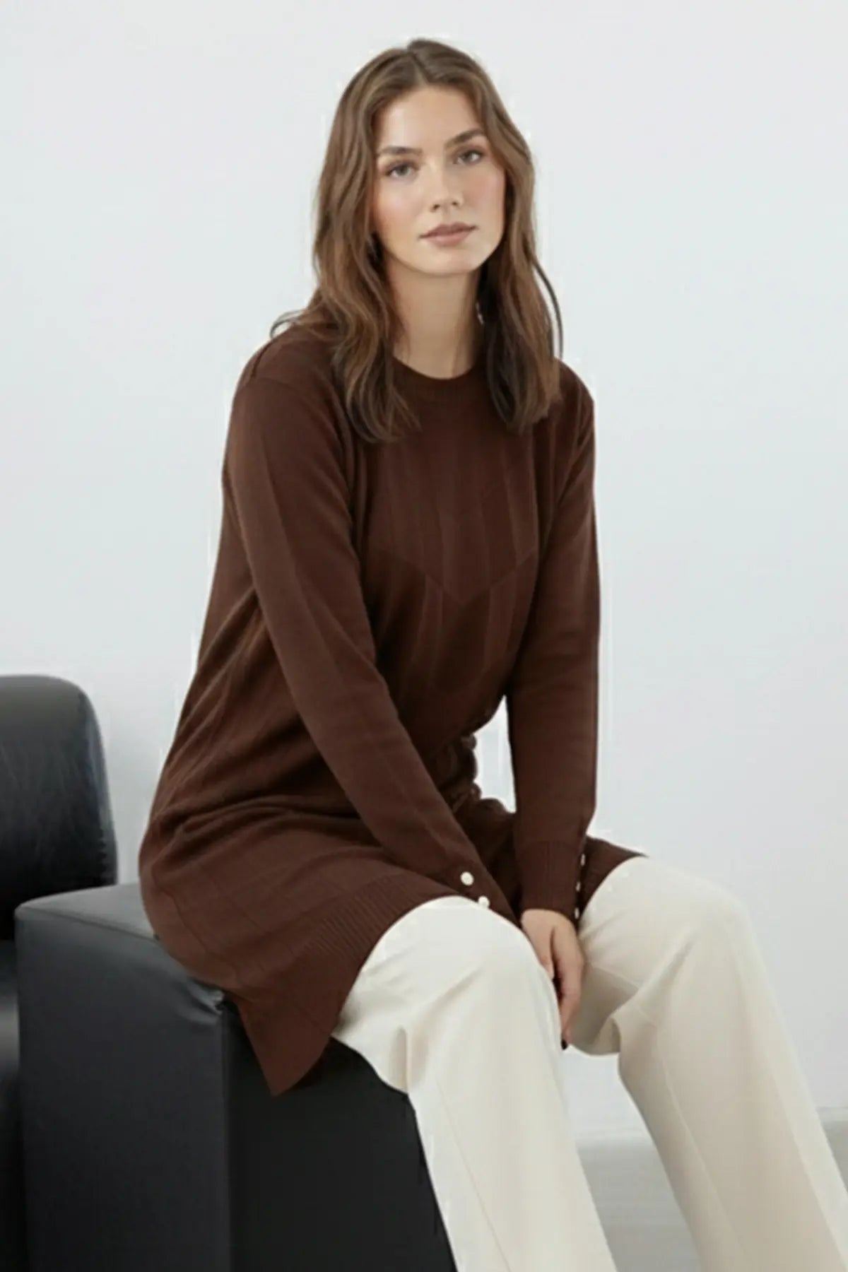 Patterned Tunic | Brown – NEOMODEST product image 2