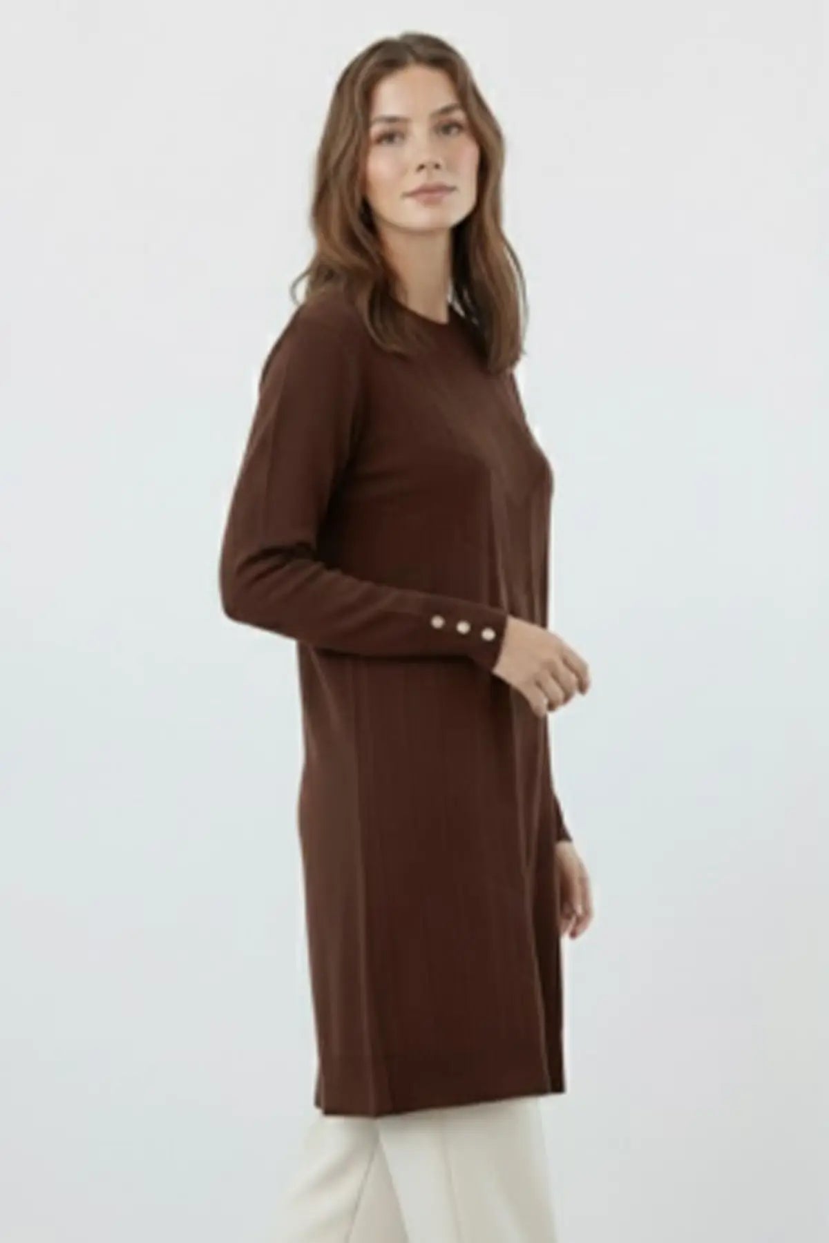 Patterned Tunic | Brown – NEOMODEST product image 3