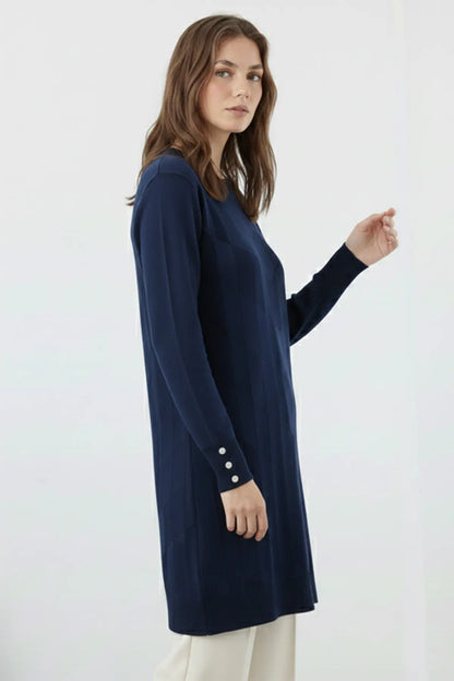 Patterned Tunic | Navy Blue – NEOMODEST product image 2