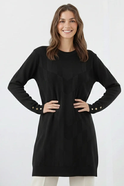 Patterned Tunic | Black – NEOMODEST product image 2