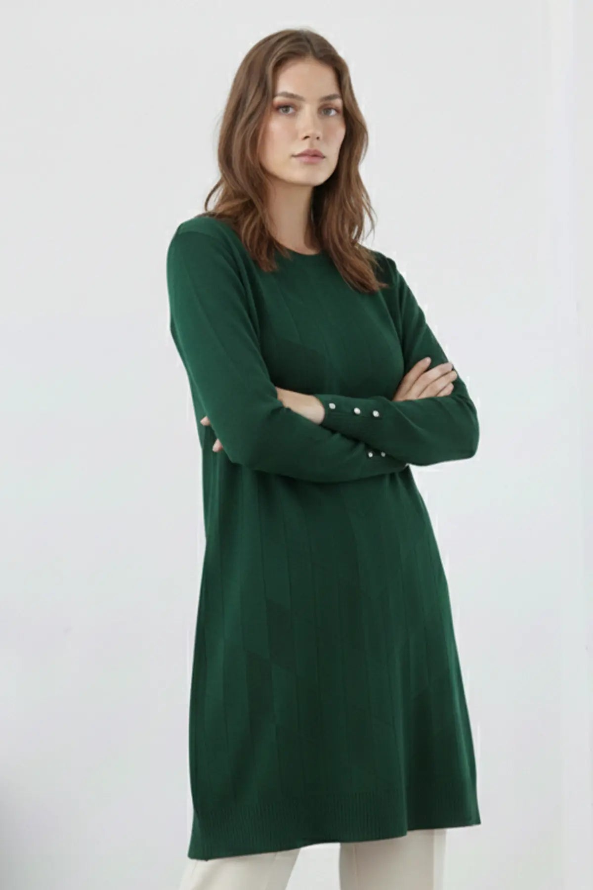 Patterned Tunic | Emerald – NEOMODEST product image 2