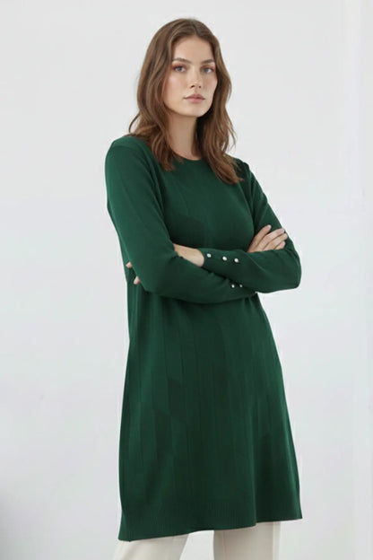 Patterned Tunic | Emerald – NEOMODEST product image 2