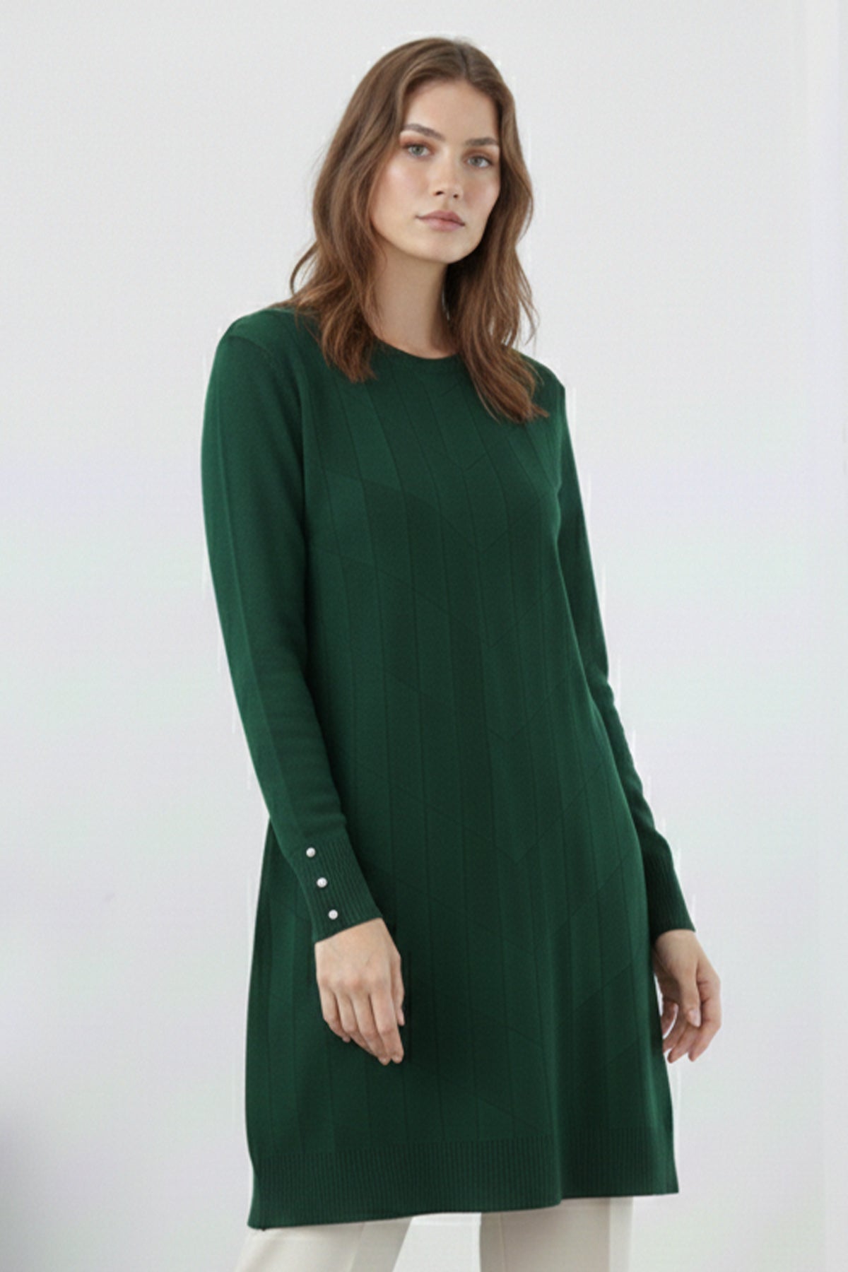 Patterned Tunic | Emerald – NEOMODEST product image 1