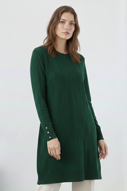 Patterned Tunic | Emerald – NEOMODEST product image 1