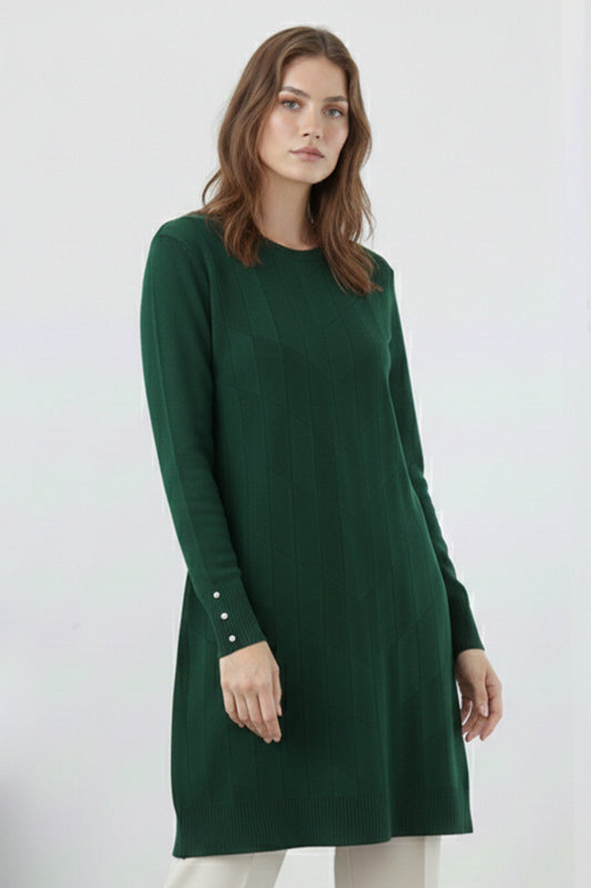Patterned Tunic | Emerald – NEOMODEST product image 1