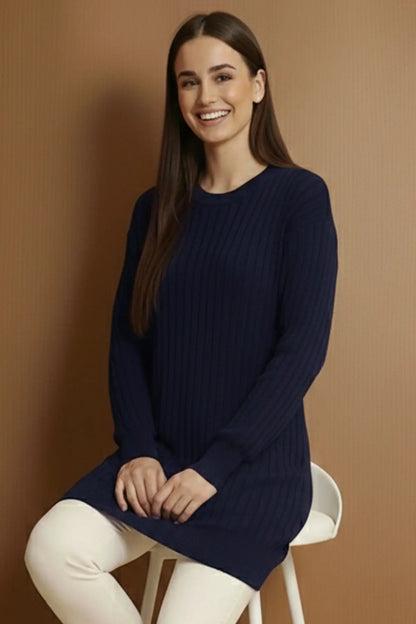 Patterned Tunic | Navy Blue – NEOMODEST product image 3