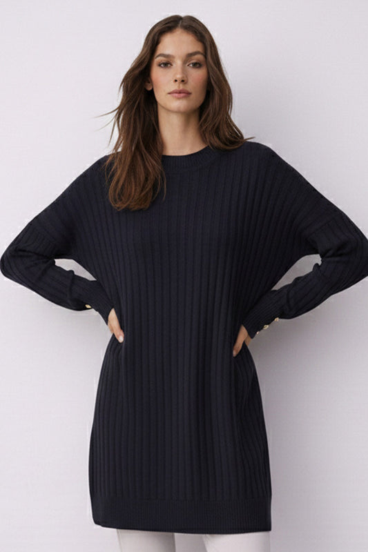 Patterned Tunic | Navy Blue – NEOMODEST product image 1
