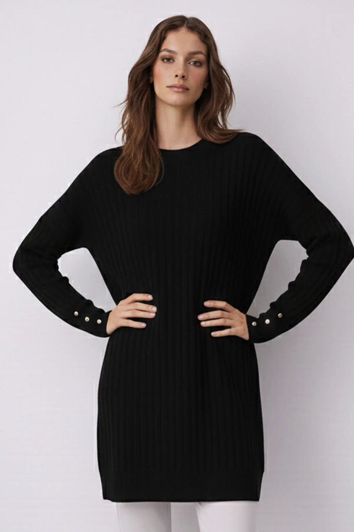 Patterned Tunic | Black – NEOMODEST product image 3