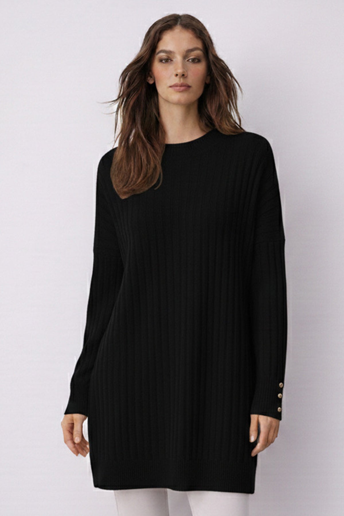 Patterned Tunic | Black – NEOMODEST product image 1