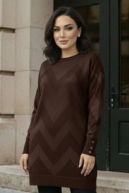 Patterned Tunic | Brown – NEOMODEST product image 2