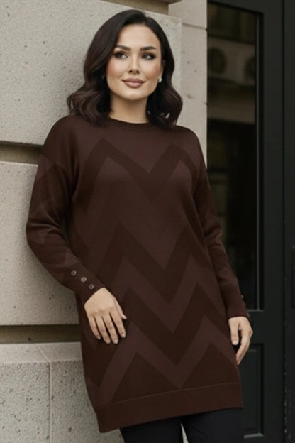 Patterned Tunic | Brown – NEOMODEST product image 3