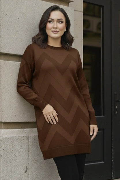 Patterned Tunic | Brown – NEOMODEST product image 2