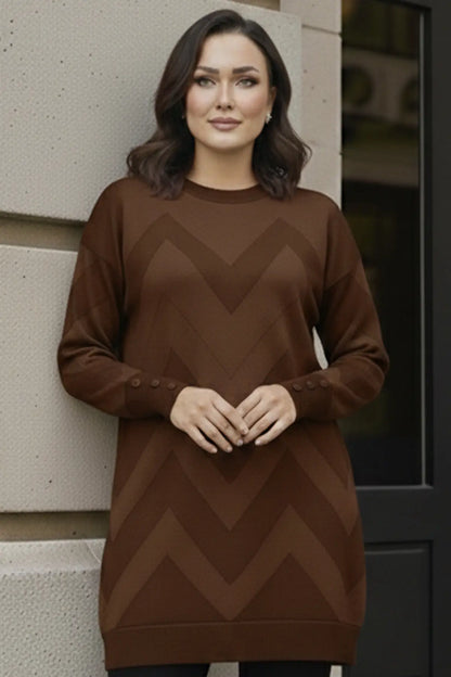 Patterned Tunic | Brown – NEOMODEST product image 3