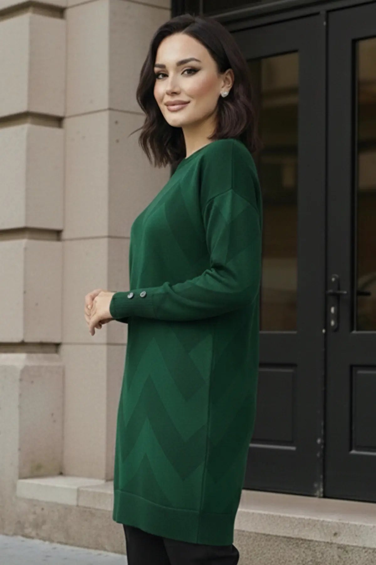 Patterned Tunic | Emerald – NEOMODEST product image 2