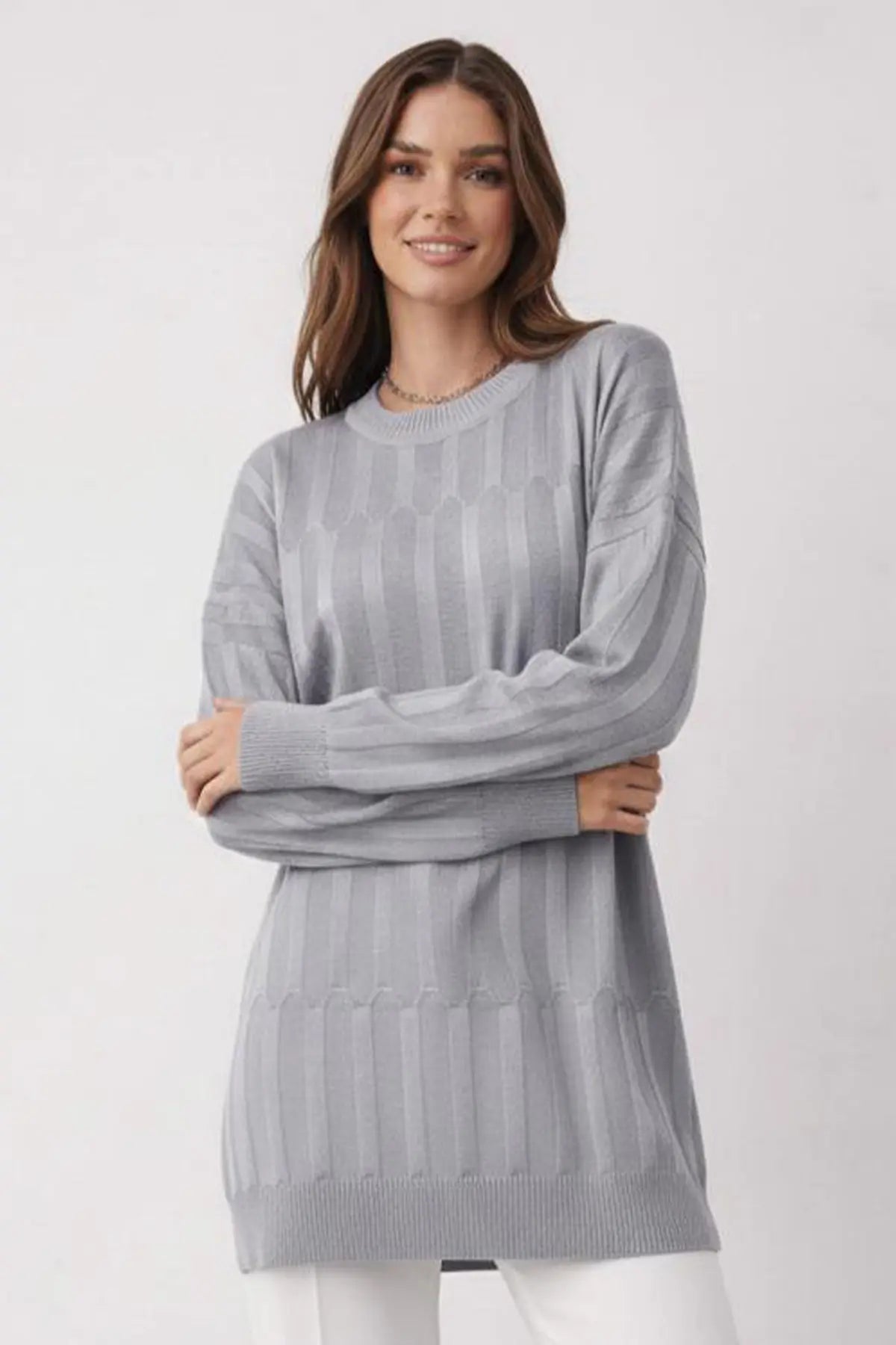 Patterned Tunic | Grey – NEOMODEST product image 2