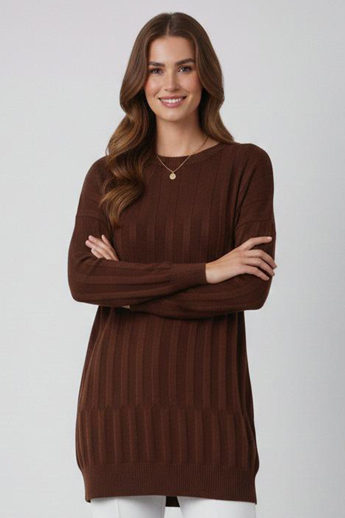 Patterned Tunic | Brown – NEOMODEST product image 1