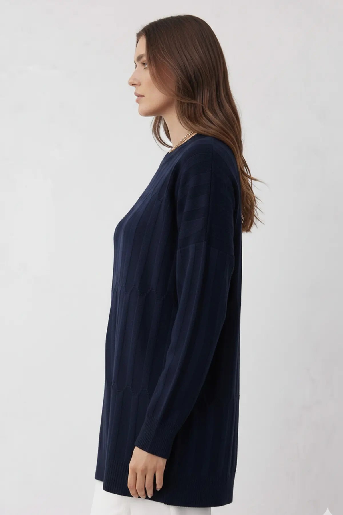 Patterned Tunic | Navy Blue – NEOMODEST product image 2