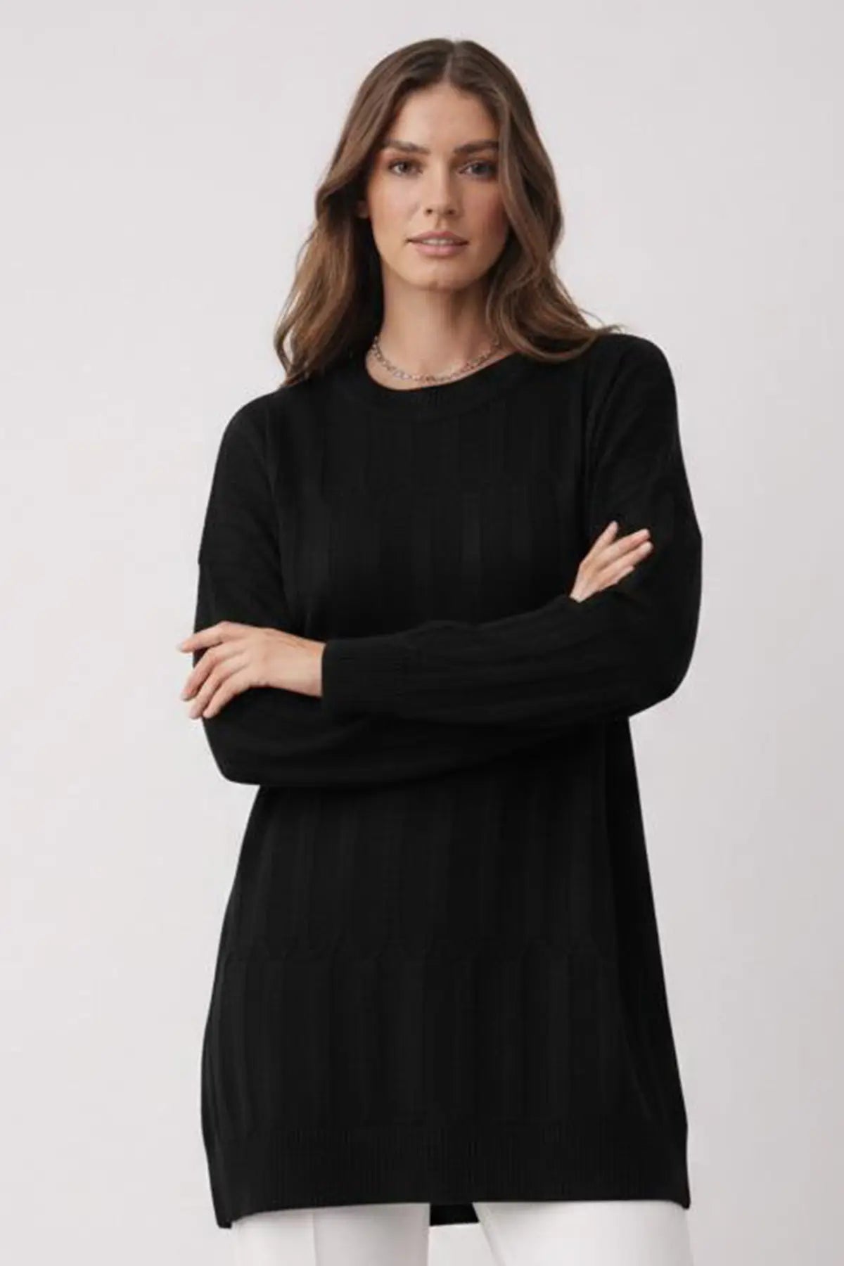 Patterned Tunic | Black – NEOMODEST product image 3