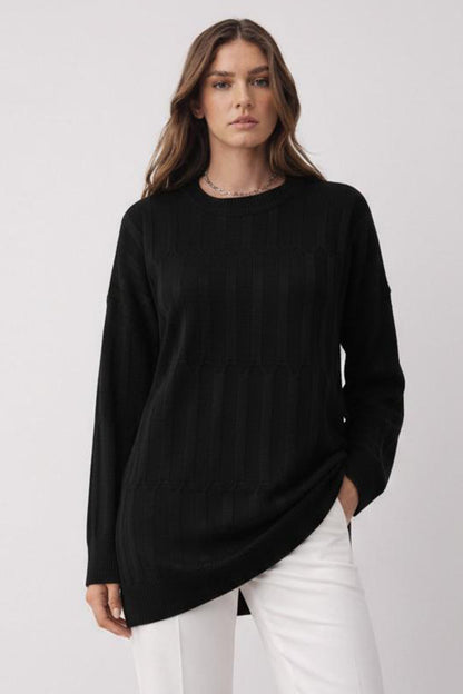 Patterned Tunic | Black – NEOMODEST product image 1