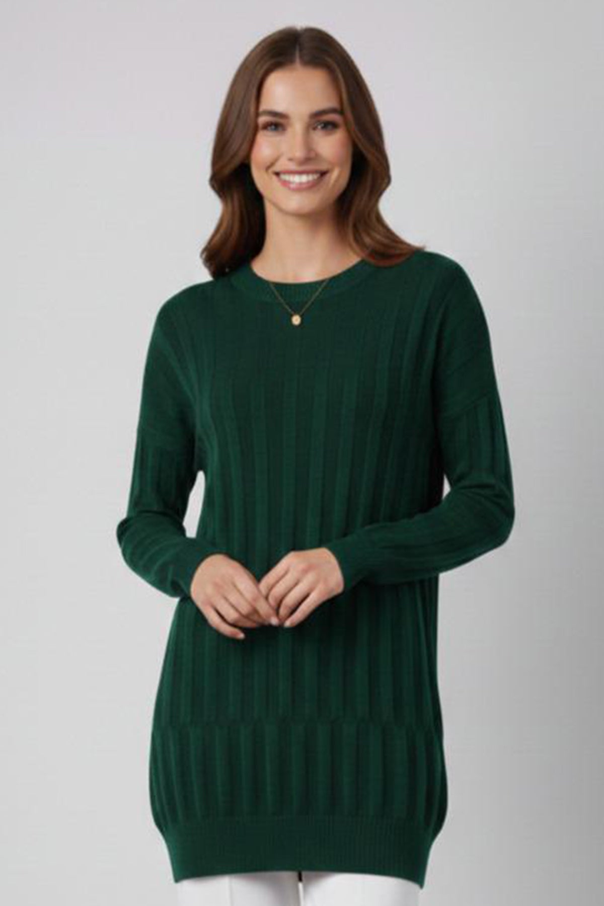 Patterned Tunic | Emerald – NEOMODEST product image 1