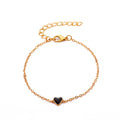 Peach Heart Bracelet Valentine’s Day Gift - 01KC gold black - Heart Bracelet