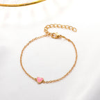 Peach Heart Bracelet Valentine’s Day Gift - Heart Bracelet
