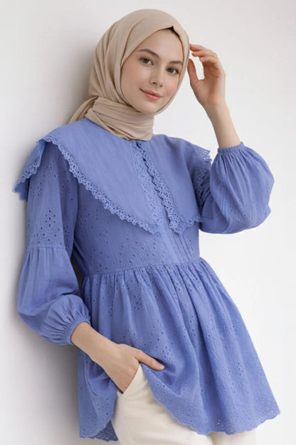 Peter Pan Collar Lace Tunic – NEOMODEST product image 2