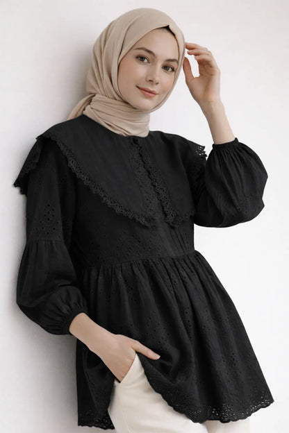 Peter Pan Collar Lace Tunic – NEOMODEST product image 3