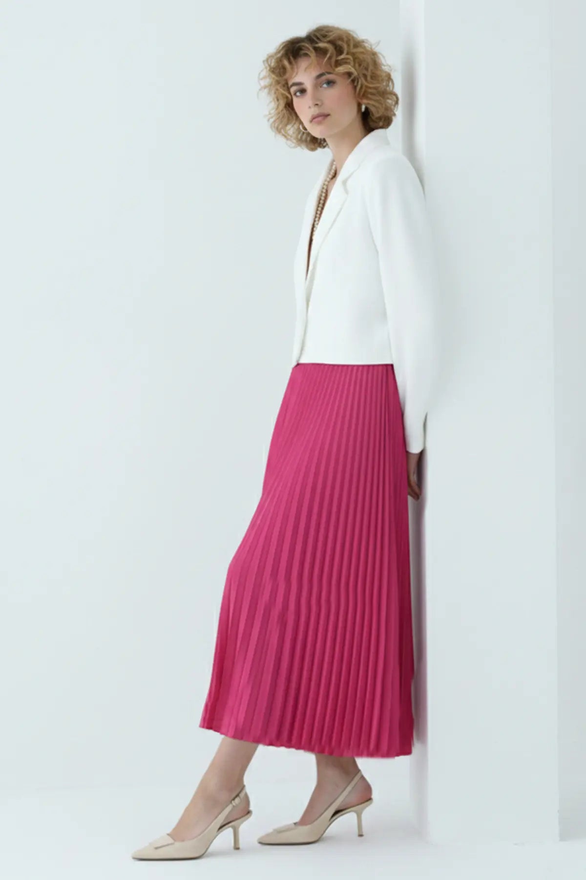 Pleated Skirt | Fushia – NEOMODEST product image 2