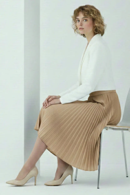 Pleated Skirt | Brown – NEOMODEST product image 2