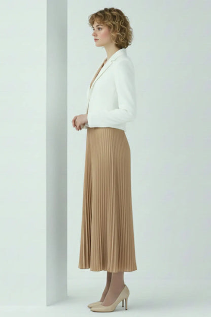 Pleated Skirt | Brown – NEOMODEST product image 3