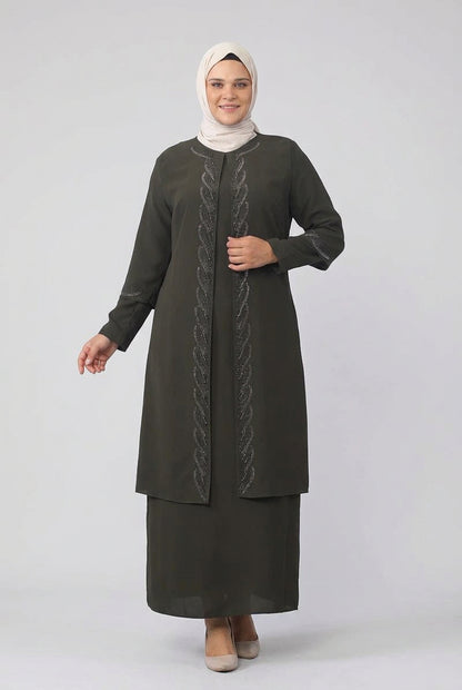 Plus Size Embroidered Evening Suit – NEOMODEST product image 1