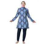 Plus Size Modest Swimwear Set 3-Pieces Swimsuit - Dark Blue / 3XL - Modest swimsuits