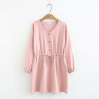 Plus Size Women’s Waist Dress - Leather Pink / 2XL - Dress