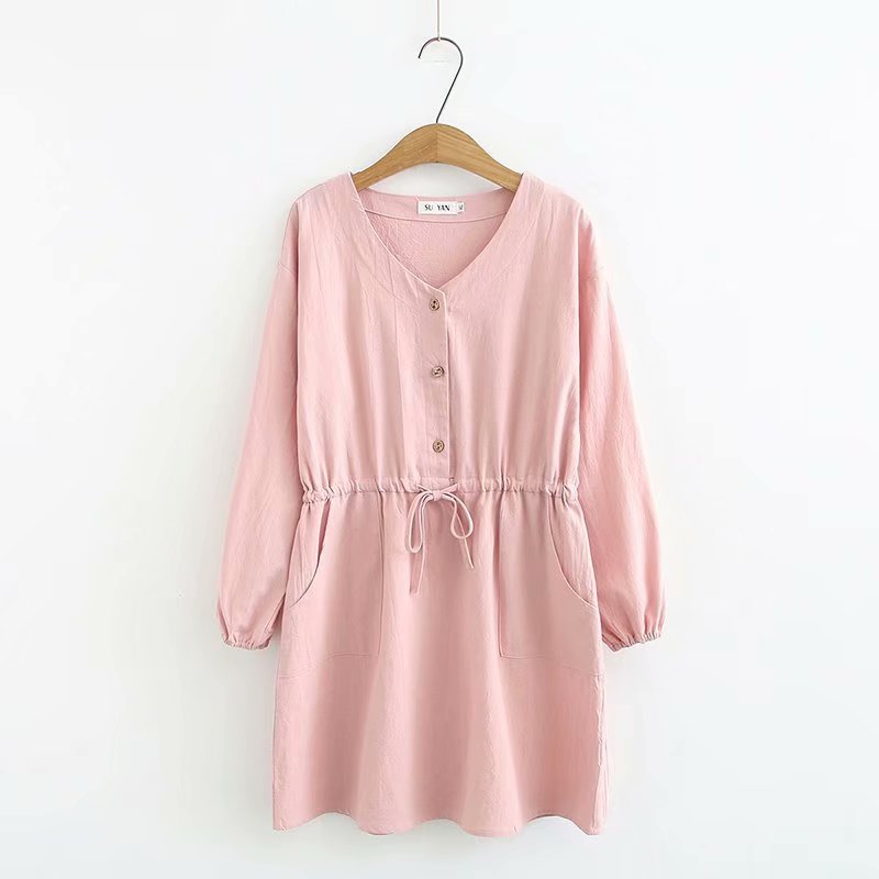 Plus Size Women’s Waist Dress - Leather Pink / 2XL - Dress