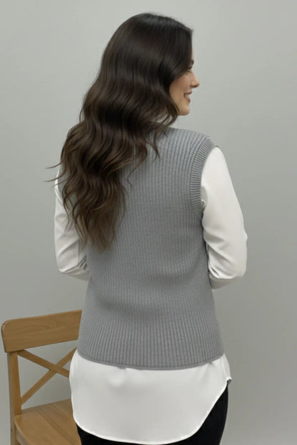 Pocket Knit Vest | Grey – NEOMODEST product image 4